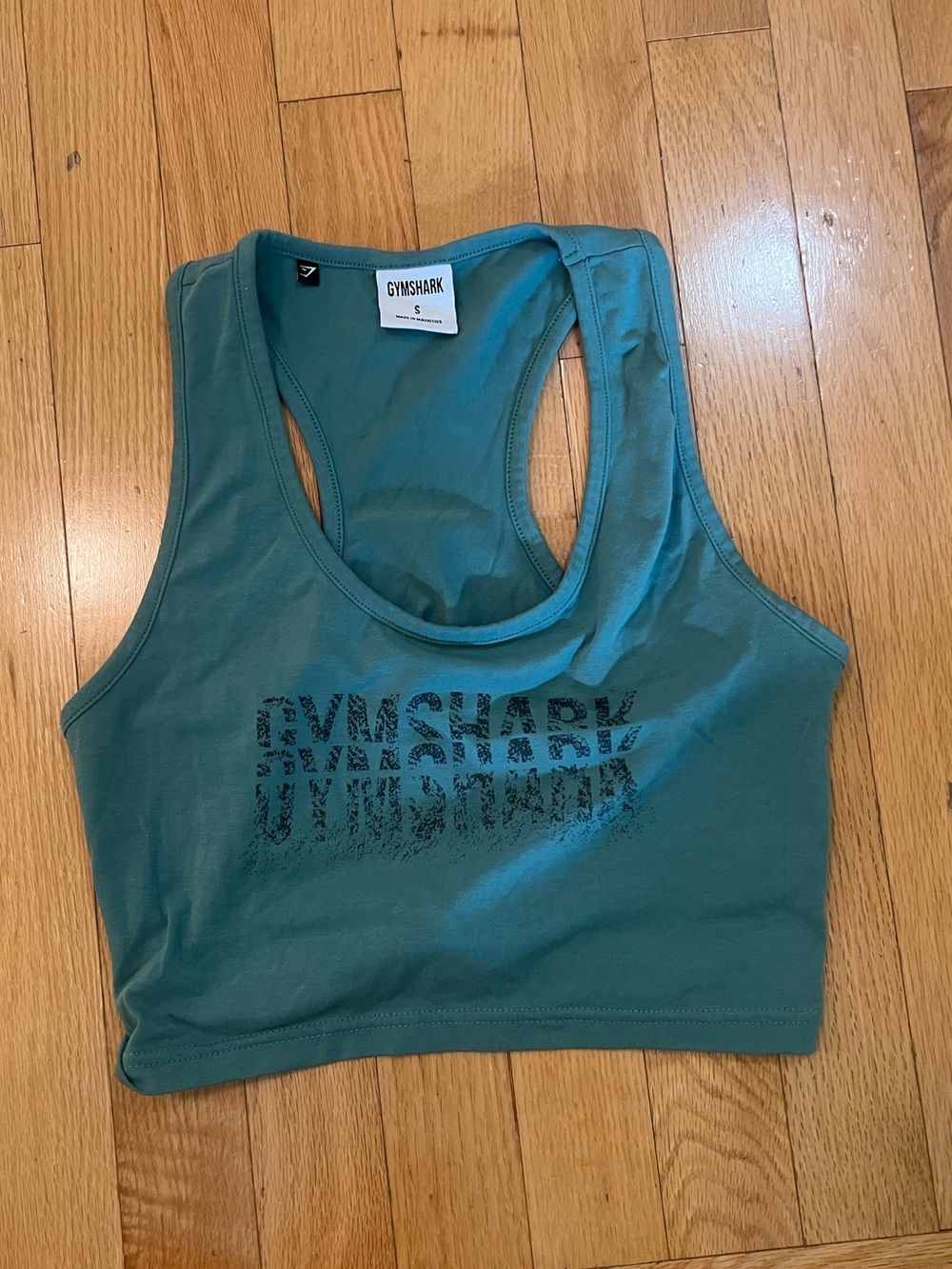 Gymshark Teal Scoop Neck Racerback Crop